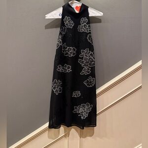 Black Floral Sleeveless Dress